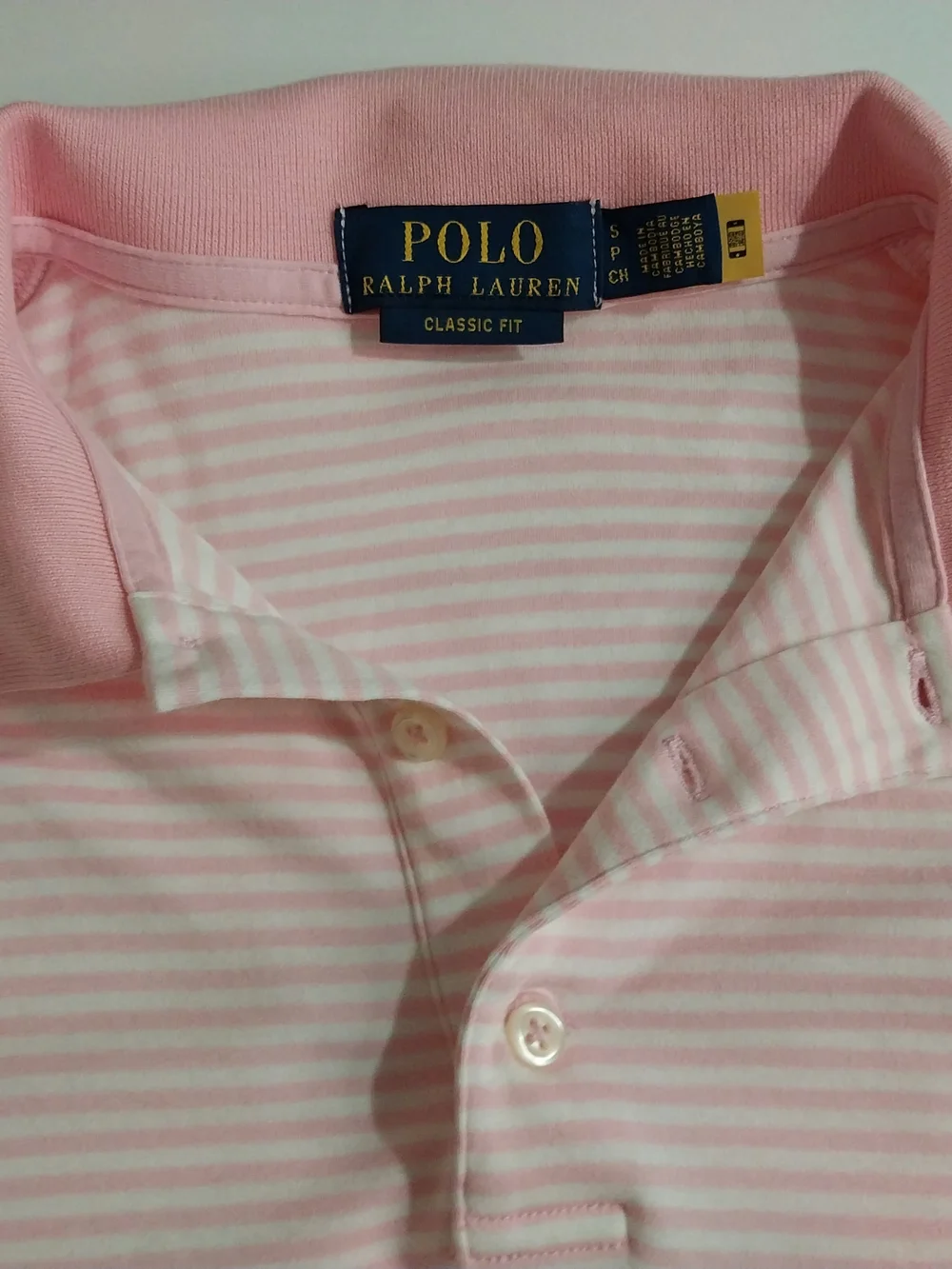 Polo by Ralph Lauren Men' Pink Striped Cotton Polo Shirt Size S